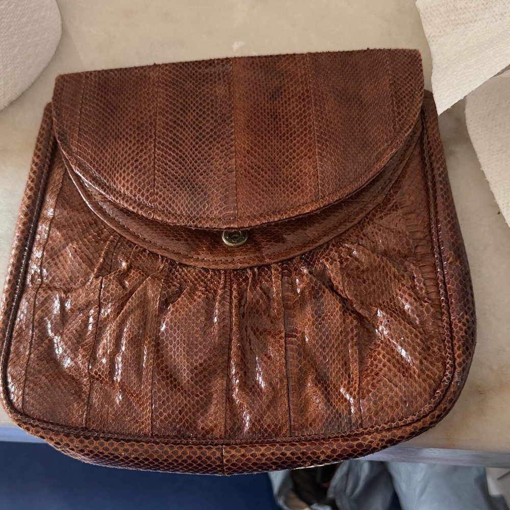 Chic Brown Textured Clutch